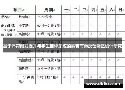 基于体育耐力提升与学生自评系统的疲劳节奏反馈标签设计研究